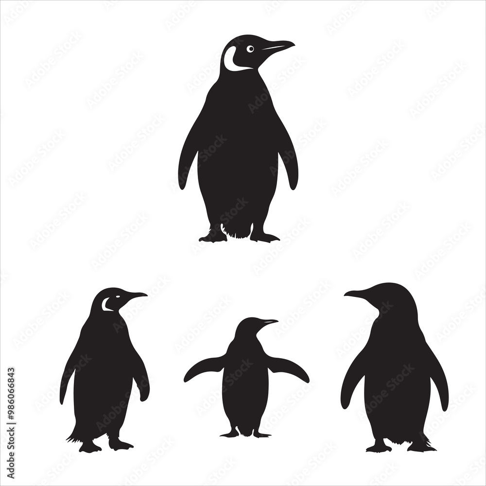 Naklejka premium set of Penguin silhouettes