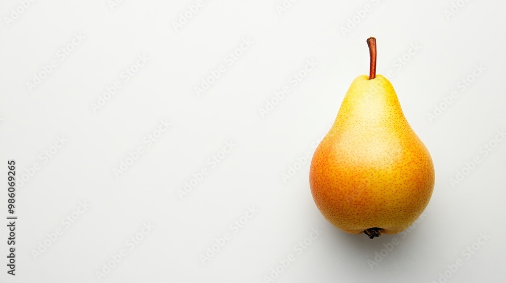 Fresh Pear on Solid White Background with Ample Copy Space, AI generated illustration Fresh Pear on Solid White Background with Ample Copy Space, AI generated illustration