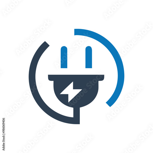 Power plug / Electrical icon, Electric power cord icon, 
Two pronged power cord symbol