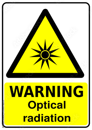 Warning optical radiation hazard sign