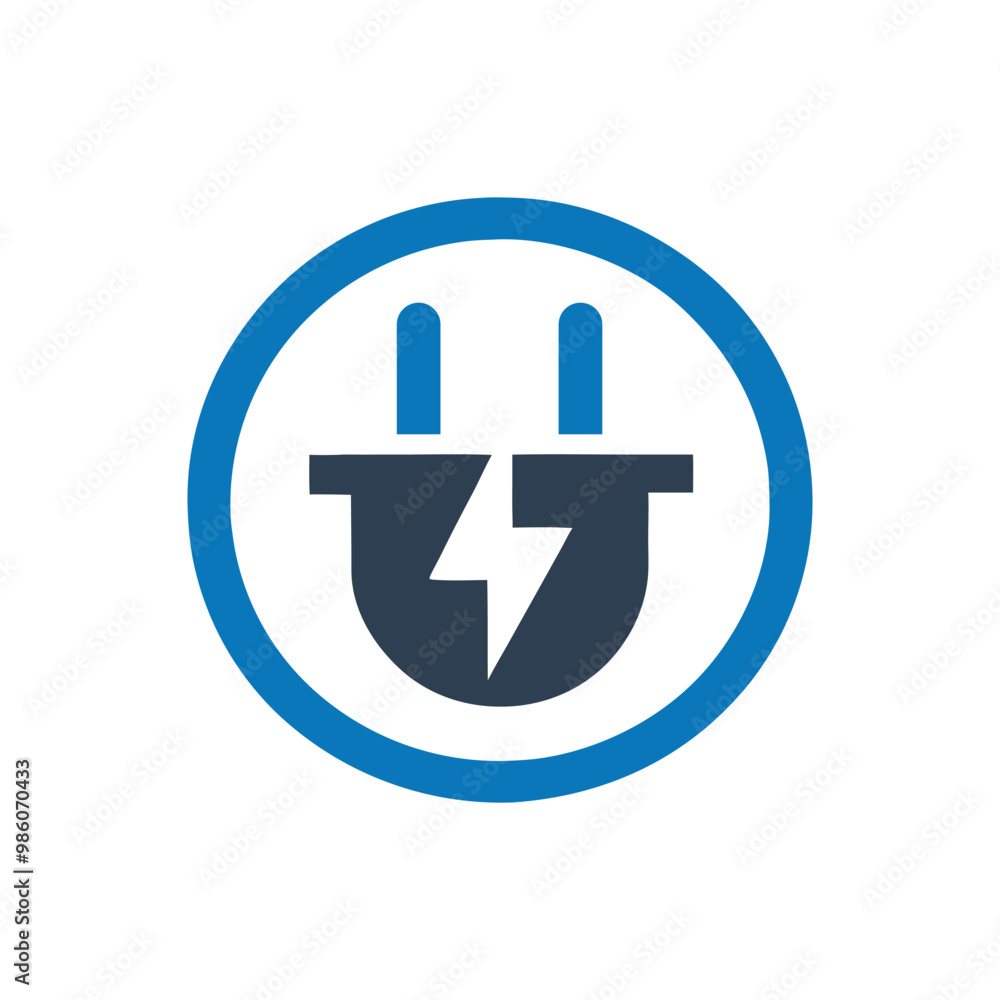 Power plug / Electrical icon, Electric power cord icon, Two pronged power cord symbol Power plug / Electrical icon, Electric power cord icon, Two pronged power cord symbol