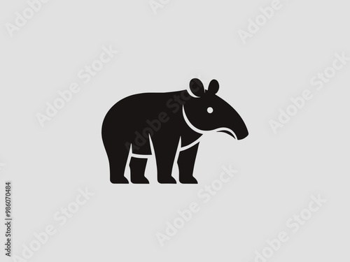 Tapir. Logo, emblem, sign, icon. simple vector illustration, cut out