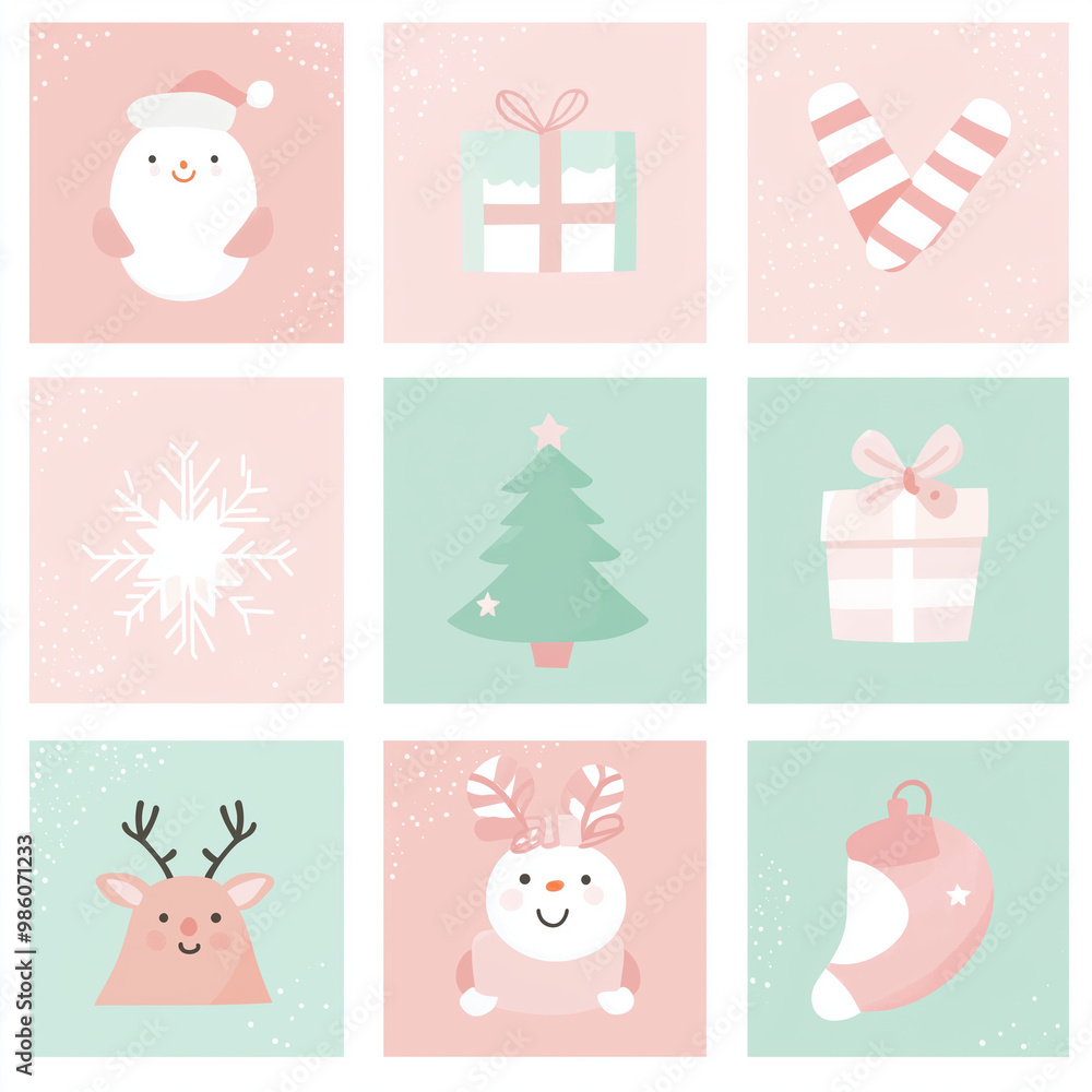 3x3 blocks cute christmas elements 3x3 blocks cute christmas elements