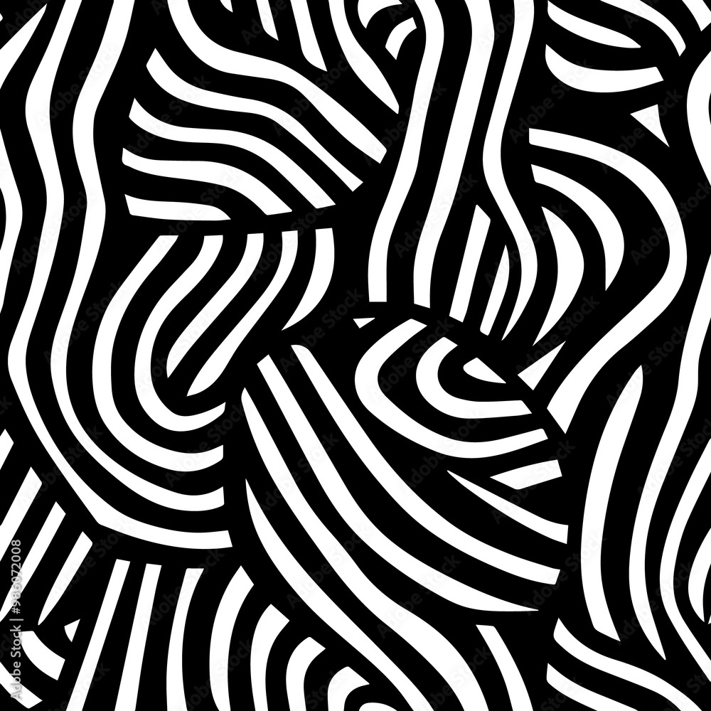 Black and white seamless pattern with doodle bold lines Black and white seamless pattern with doodle bold lines
