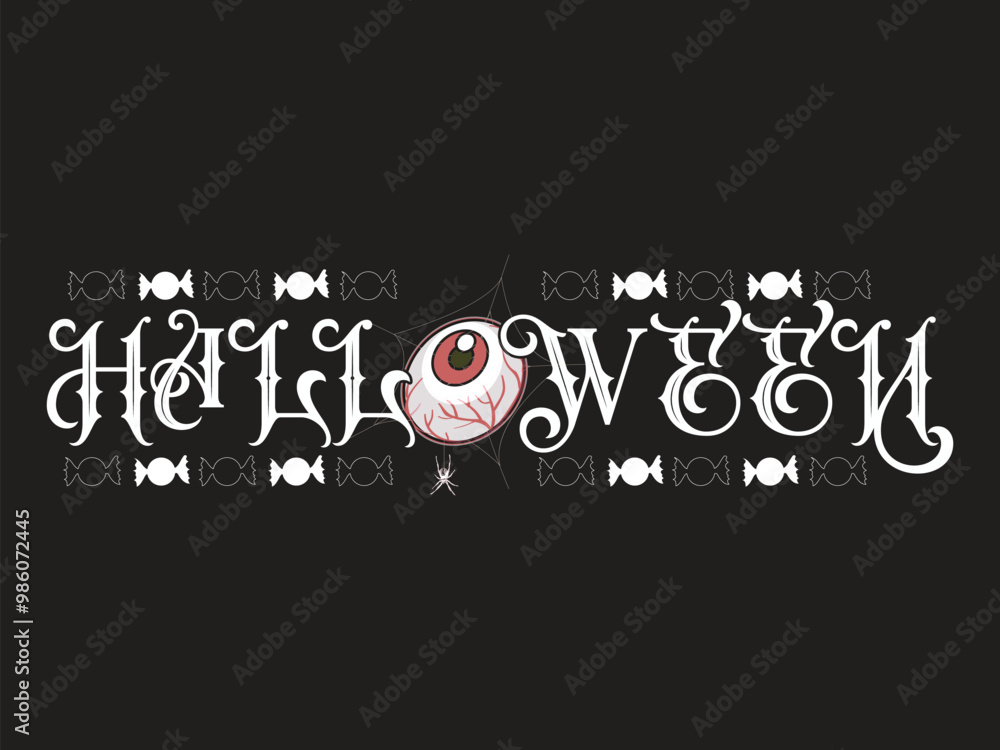 Fototapeta premium Halloween Typography Text Design And Halloween Sticker. 