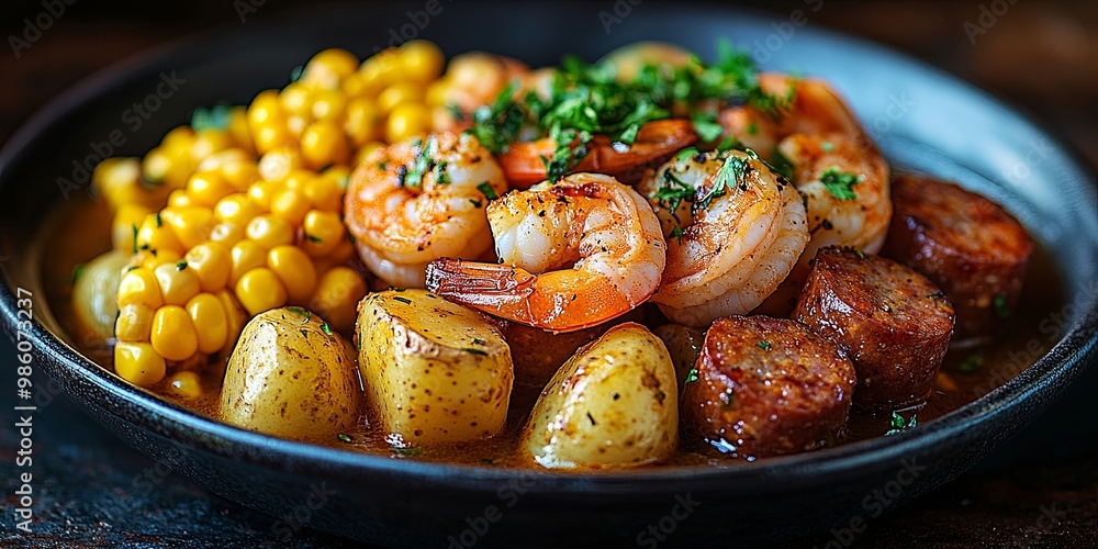 Aromatic Seafood and Sausage Stew with Potatoes and Corn Aromatic Seafood and Sausage Stew with Potatoes and Corn