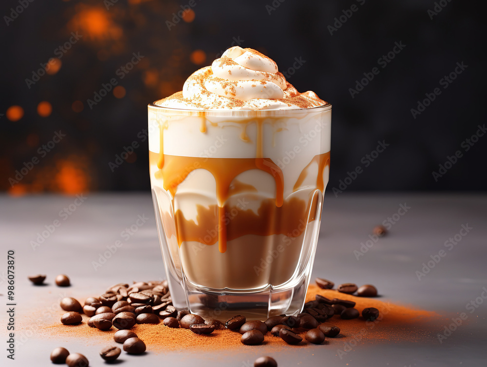 Amazing pumpkin cream cold brew latte autumn fall drink Amazing pumpkin cream cold brew latte autumn fall drink