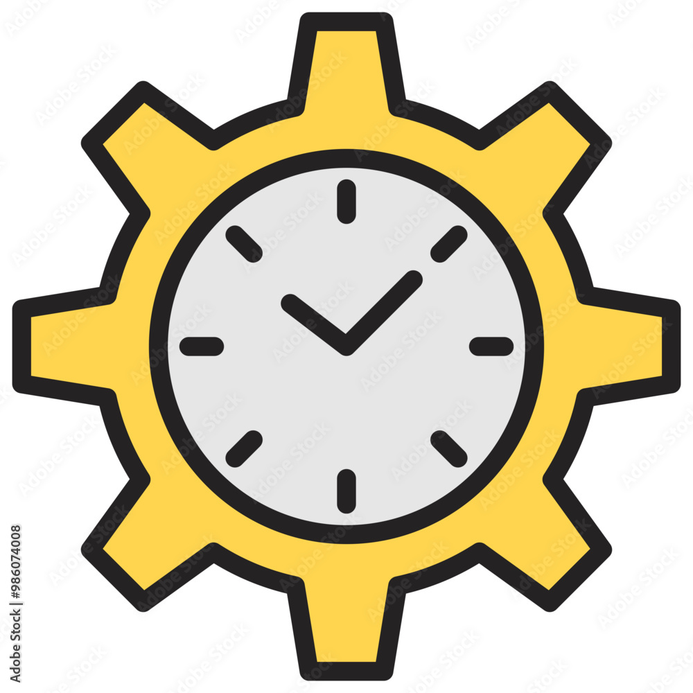 Time management icon with line color style Time management icon with line color style