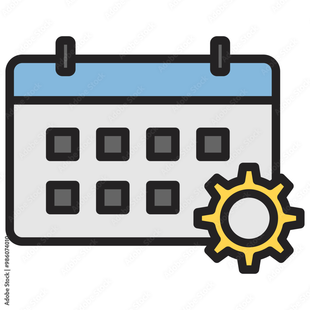 Schedule icon with line color style Schedule icon with line color style