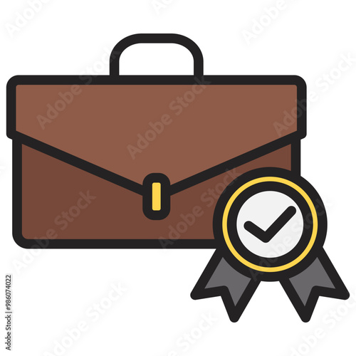 Successful icon with line color style
