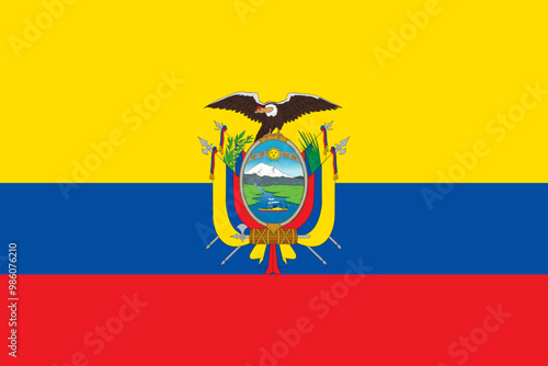 National Ecuador flag. nation flag sign symbol country of Ecuador. element proportions and colors. Vector illustration. EPS10
