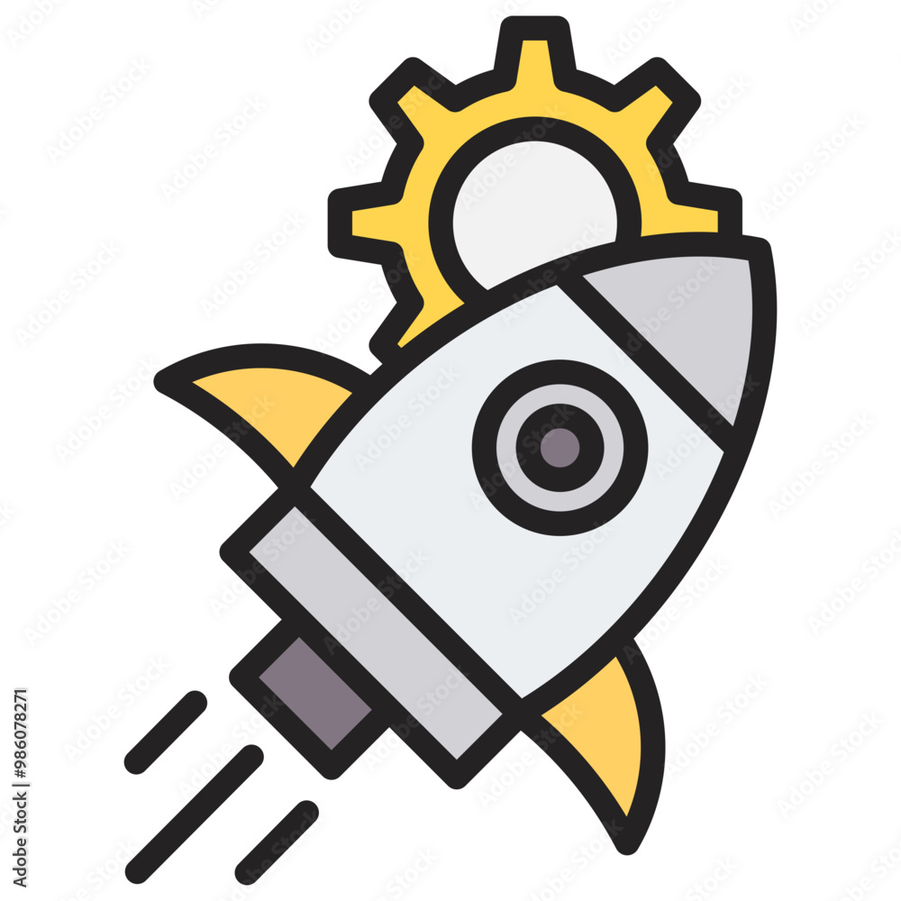 Startup project icon with line color style Startup project icon with line color style