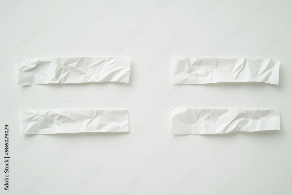 Abstract Minimalist Design with Neat Arrangement of White Crumpled Paper Strips - Perfect for Modern Art or Poster Designs Abstract Minimalist Design with Neat Arrangement of White Crumpled Paper Strips - Perfect for Modern Art or Poster Designs