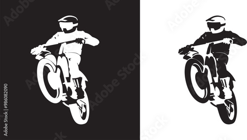 cyclist on a bicycle motorcross logo