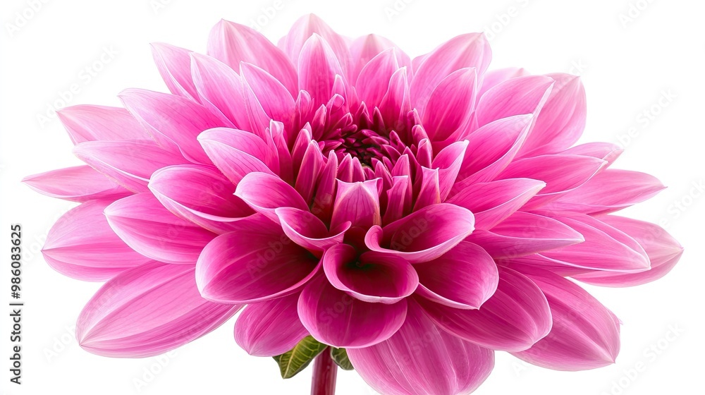 Vibrant pink dahlia flower against a white isolated background. Vibrant pink dahlia flower against a white isolated background.