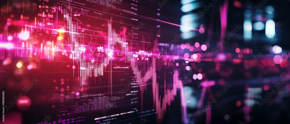 Abstract digital art symbolizing the link between economic trends and loans Abstract digital art symbolizing the link between economic trends and loans