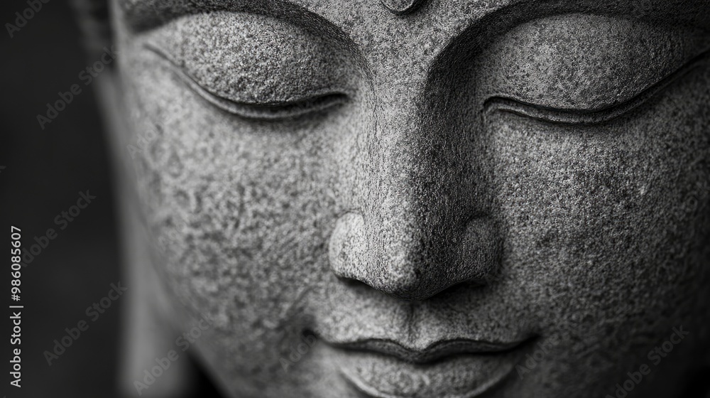 A detailed close-up of a Buddha statue’s face, captured with soft, diffused lighting that emphasizes the smooth texture and tranquil expression. The blurred background creates a contemplative A detailed close-up of a Buddha statue’s face, captured with soft, diffused lighting that emphasizes the smooth texture and tranquil expression. The blurred background creates a contemplative