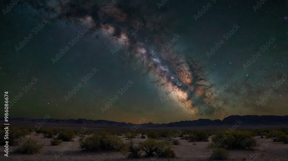 A starry night sky with a silhouette of a person gazin A starry night sky with a silhouette of a person gazin