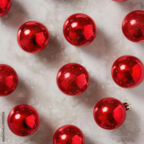 shiny red balls on white background