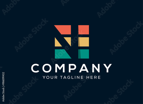 Letter N Stack Logo Design