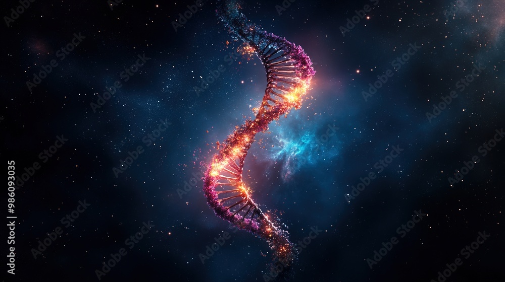 Colorful DNA Helix in Cosmic Space Colorful DNA Helix in Cosmic Space