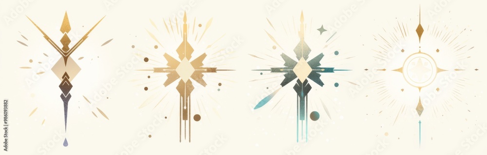 Logo Featuring Pastel Arrows and Lines with Light Rays on a White Background Logo Featuring Pastel Arrows and Lines with Light Rays on a White Background