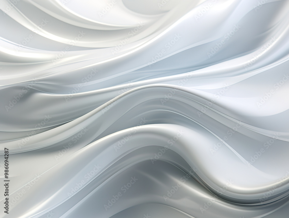Obraz premium Generous Close up of abstract white paper or fabric flooded in wavy line surface pattern