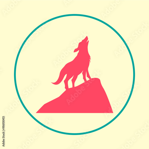 Wolf night trendy artwork wonderful abstract vector illustration colorful useful design