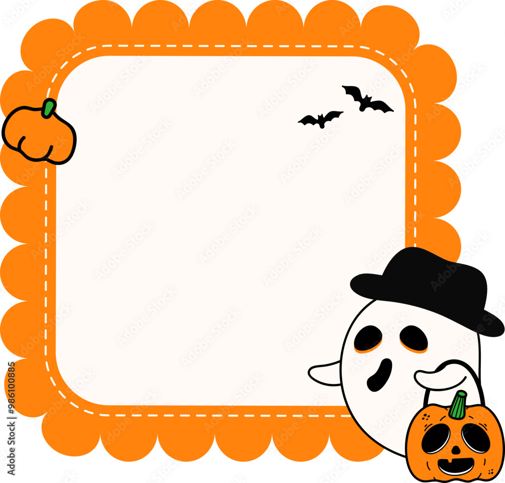 Fototapeta premium Halloween paper note