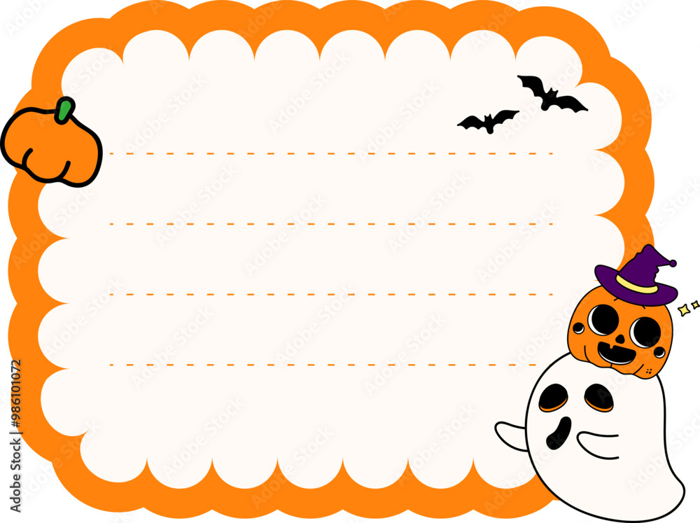 Fototapeta premium Halloween paper note