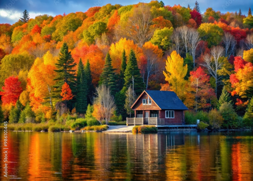 Nestled in the heart of Michigan's Upper Peninsula, this serene cabin escapes the world, surrounded by fall's kaleidoscope of colors and a tranquil lakefront. Nestled in the heart of Michigan's Upper Peninsula, this serene cabin escapes the world, surrounded by fall's kaleidoscope of colors and a tranquil lakefront.