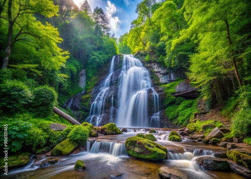 Nestled in Georgia, Anna Ruby Falls showcases majestic cascades enveloped by lush foliage, presenting an incredible natural landscape that captivates all who visit this enchanting spot.