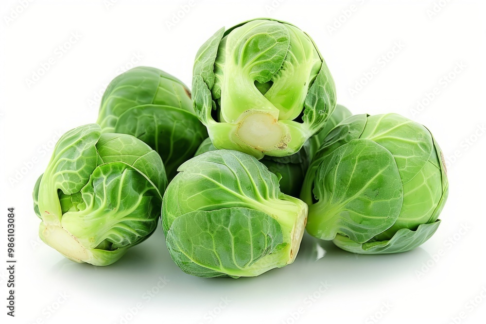Fototapeta premium A fresh Brussels sprouts isolated on white