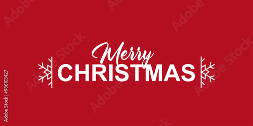 Merry Christmas greetings on red background