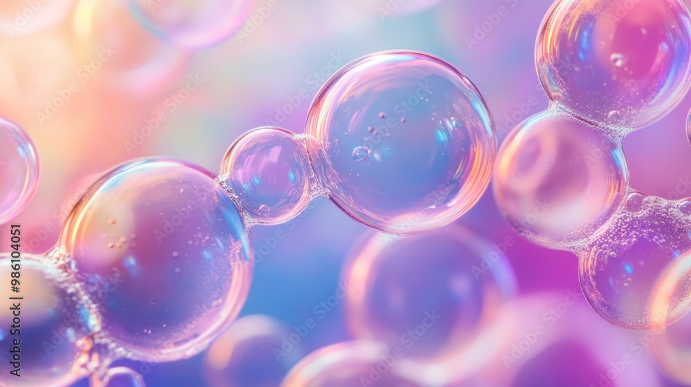many soap bubbles close up on a colored background many soap bubbles close up on a colored background