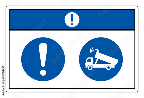 Notice Ensure Body Is Lowered Before Driving Off Symbol Sign, Vector Illustration, Isolated On White Background Label. EPS10