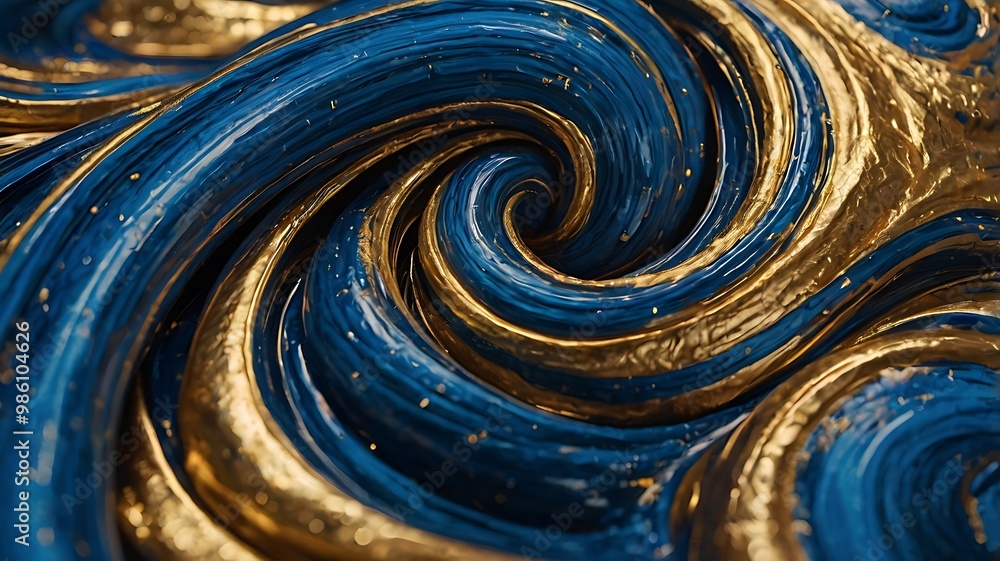 An abstract blend of blue and gold swirls, representing transformation and new opportunities An abstract blend of blue and gold swirls, representing transformation and new opportunities