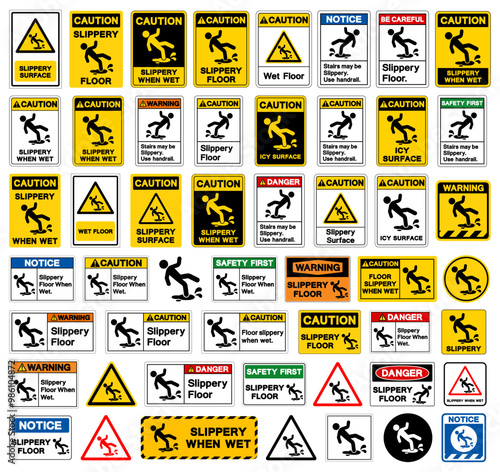 Slippery Set Symbol Sign,Vector Illustration, Isolate On White Background Label. EPS10
