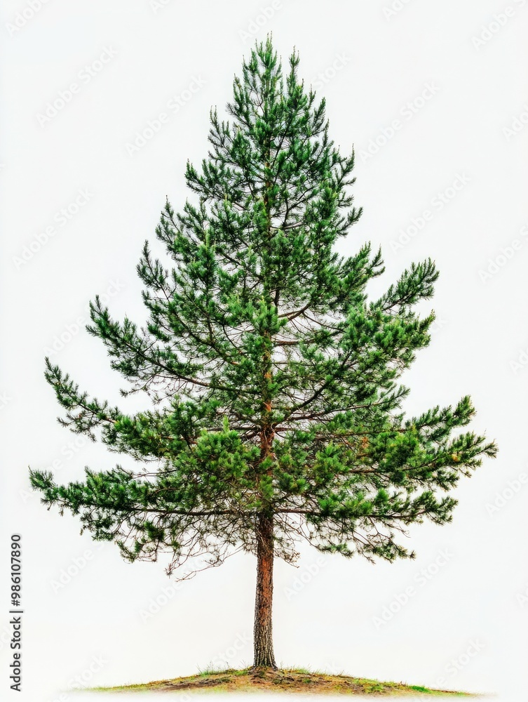 Pine tree on the white background Pine tree on the white background