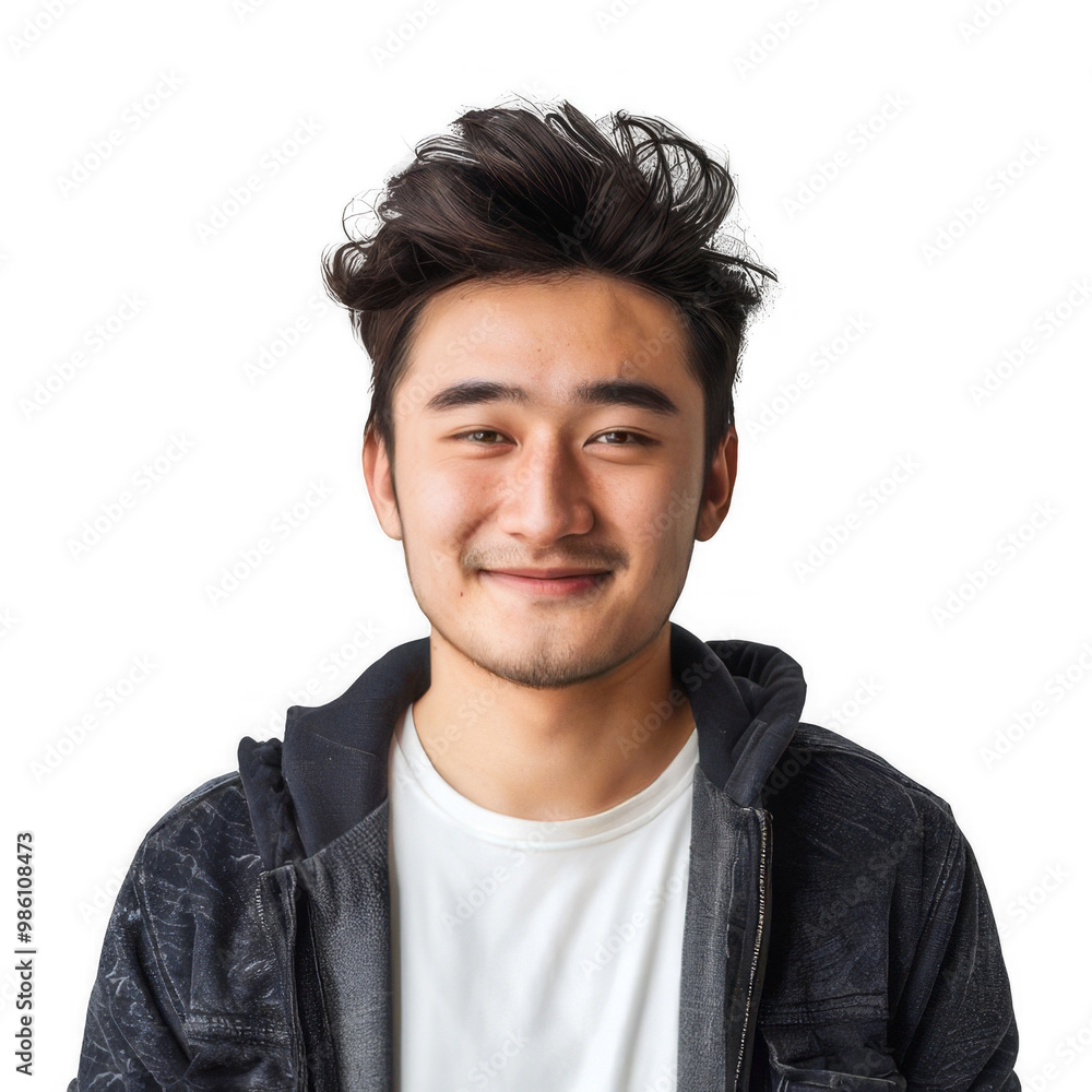 Confident Asian Young Man in Casual Clothes with a Friendly Smile, Over Transparent Background Confident Asian Young Man in Casual Clothes with a Friendly Smile, Over Transparent Background
