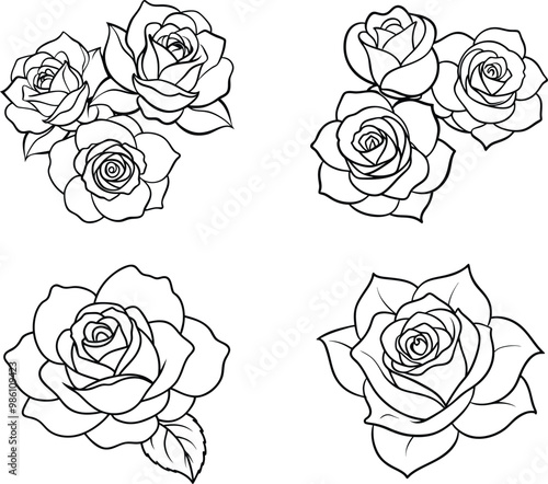 Wallpaper Mural Rose vector art design template Torontodigital.ca