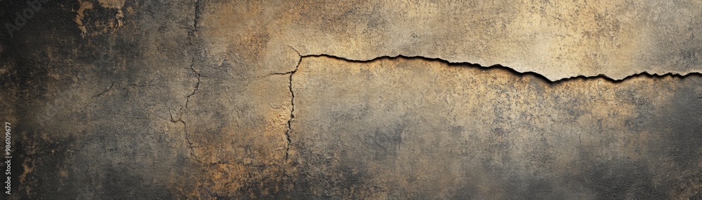 Fototapeta premium Textured surface showcasing a blend of cracks and faded colors, ideal for backgrounds, design projects, or artistic expressions.