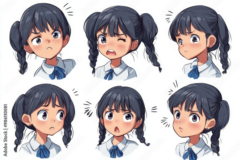 little girl face sticker, different facial expressions
little girl face sticker, different facial expressions