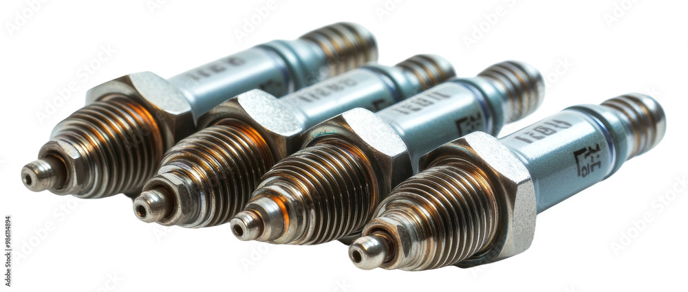 Inspect high-quality fuel injectors isolated on transparent background Inspect high-quality fuel injectors isolated on transparent background