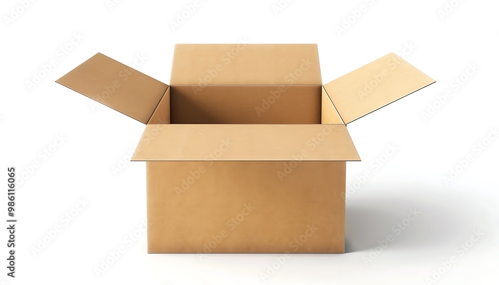 Open cardboard box isolated on white background Open cardboard box isolated on white background