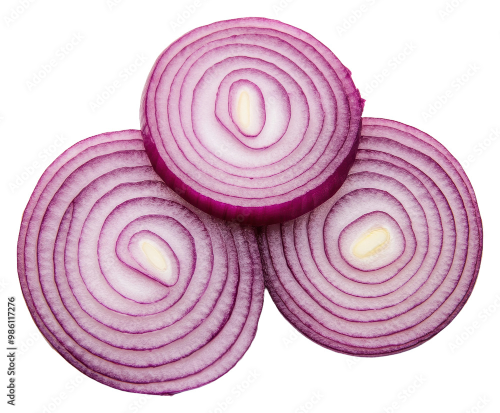 Sliced red onions isolated on transparent background Sliced red onions isolated on transparent background