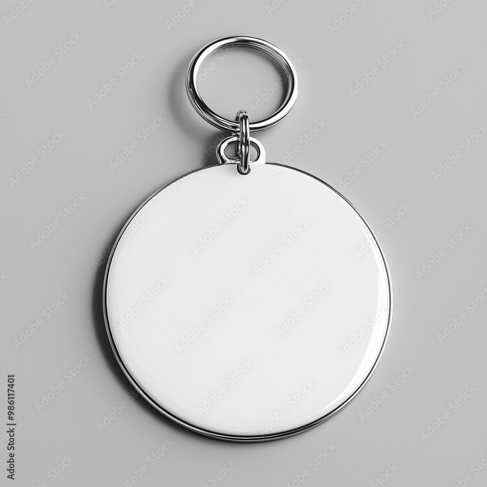 blank round metal keychain with white surface. simple round metal keychain with a blank white surface, isolated on a plain gray background. ideal for customization, branding, or promotional designs. blank round metal keychain with white surface. simple round metal keychain with a blank white surface, isolated on a plain gray background. ideal for customization, branding, or promotional designs.