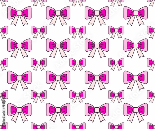 seamless pattern with pink bows