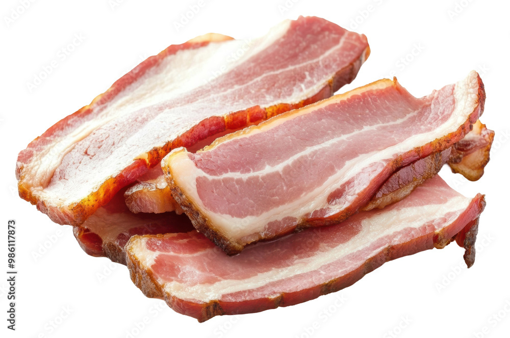 Raw bacon strips isolated on transparent background Raw bacon strips isolated on transparent background
