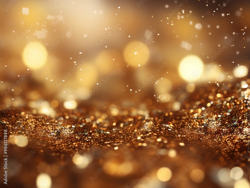 Naklejka premium Generous glittering golden particles